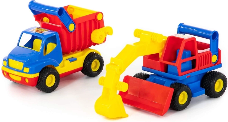 ConsTruck nákladné auto so sklápačkou a bagrom
