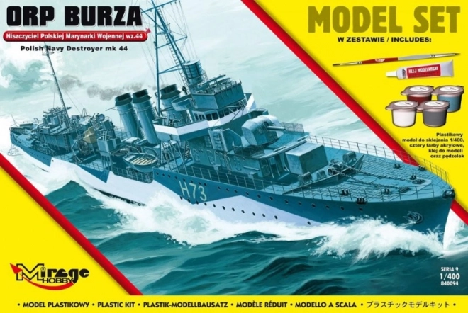 Model lode ORP Burza – poľský torpédoborec z 2. svetovej vojny 1:400 stavebnica
