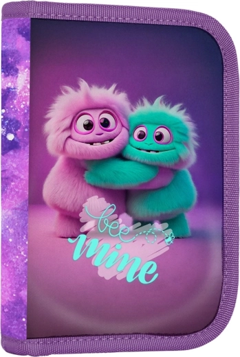 Školský peračník s 1 poschodím a 2 chlopňami MONSTER, prázdny