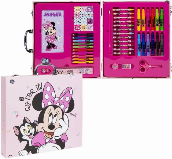 Drevený kresliaci kufrík Minnie – 42 dielov