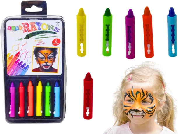 Farebné Maľovátka Na Tvár 6 Kusov