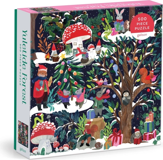 Galison štvorcové puzzle Vianočný les, 500 dielikov