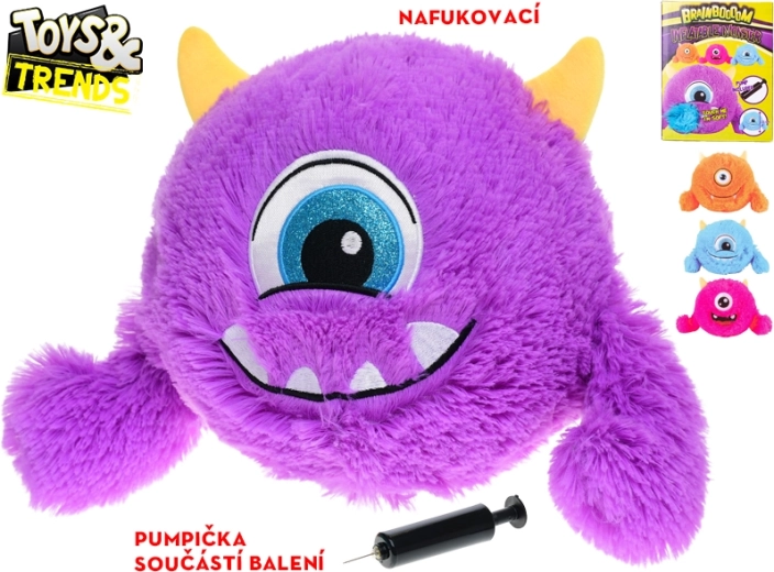 Nafukovacia plyšová príšerka s pumpičkou Toys & Trends Brainboooom 23 cm