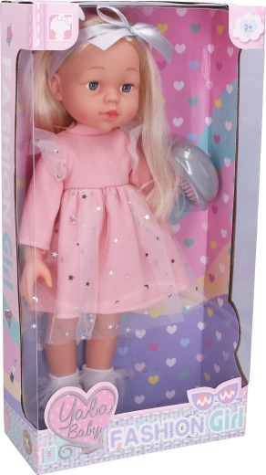 Bábika v šatách s kefou 45 cm