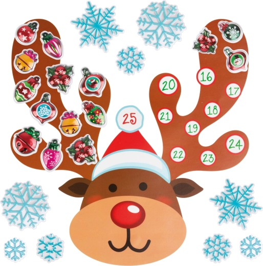 Vianočný samolepiaci nástenný adventný kalendár
