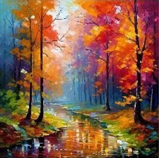 NORIMPEX Maľovanie podľa čísel Rieka na jeseň v lese 40 × 50 cm