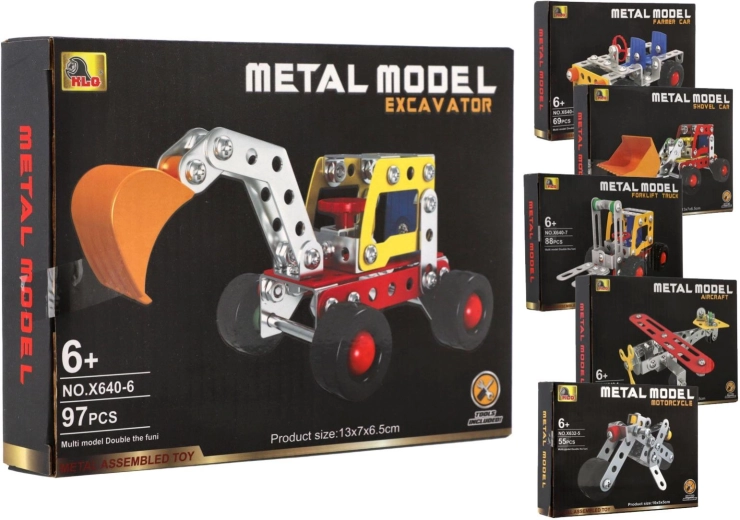 Kovová stavebnica dopravných prostriedkov – mix modelov