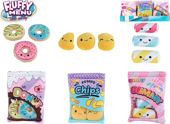 Fluffy Menu plyšové vrecúško s desiatou 21 cm