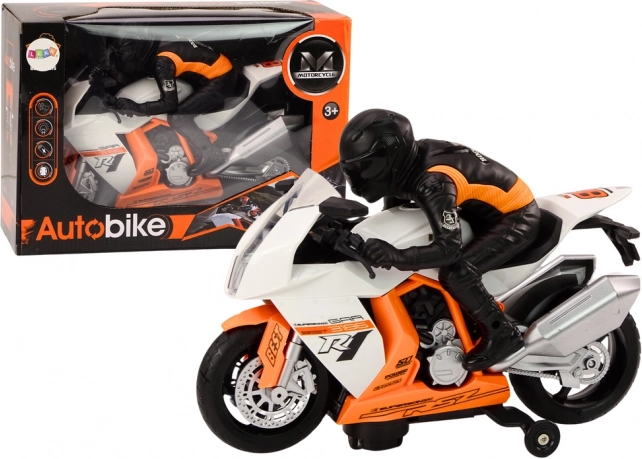 Motocykel so svetlami Zvuky Senzor prekážok Biely