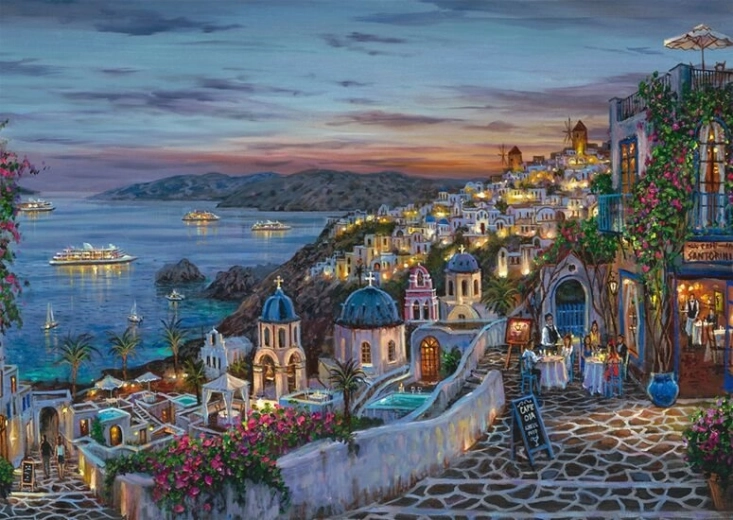 Puzzle západ slnka nad Santorini 1000 dielikov SCHMIDT