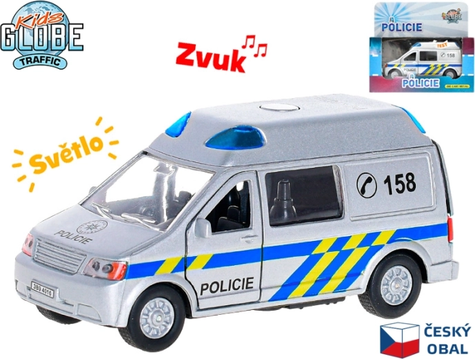 Policajné auto Kids Globe Traffic 13 cm so svetlom a zvukom