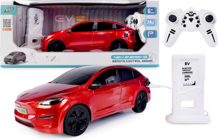 RC auto s nabíjacou stanicou – červené