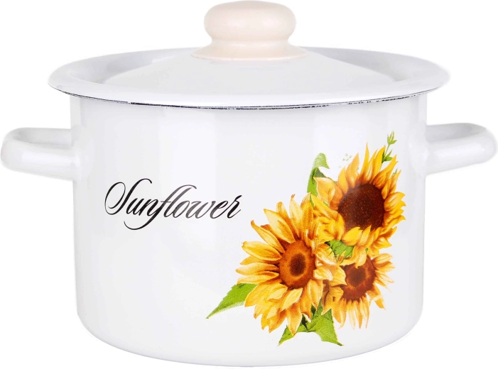Smaltovaný hrniec s pokrievkou TORO 3 l slnečnica