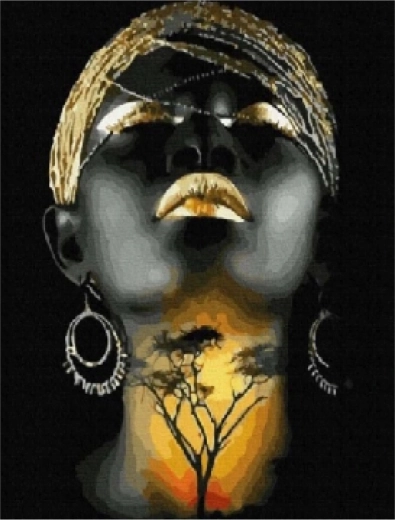 Diamantové maľovanie Africká žena 30 × 40 cm