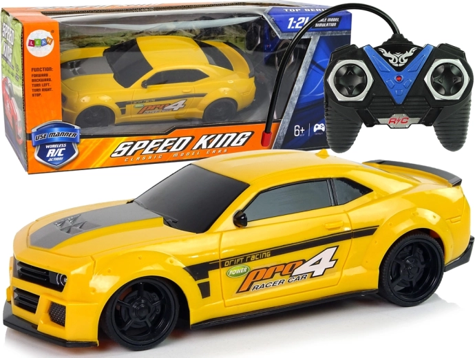 Športové auto na diaľkové ovládanie 1:24 Racing Yellow Tinted Windows
