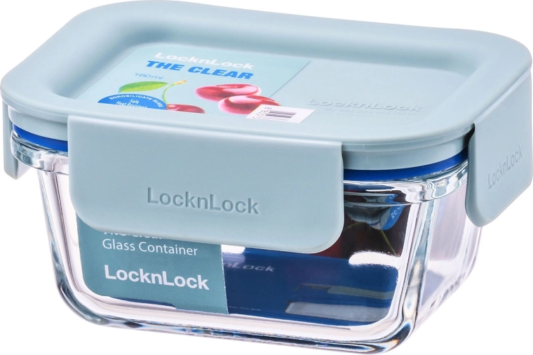 Sklenená dóza Clear obdĺžniková 160 ml, mätová