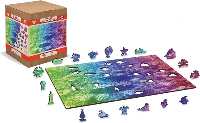 Drevené obojstranné puzzle Korálový útes 2v1, 100 dielikov