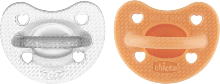 Cumlík CHICCO Physio Luxe, oranžový/sivý, 6–16 mesiacov, 2 ks