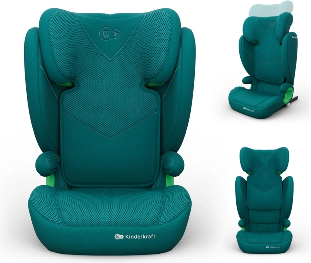 Detská autosedačka Kinderkraft Junior fix 2 plus i-Size 100–150 cm green