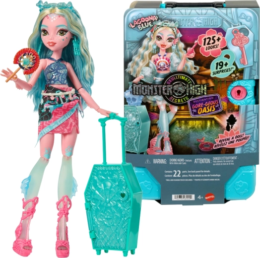 Monster High Lagoona Blue – kufrík s tajomstvami a doplnkami 28 cm