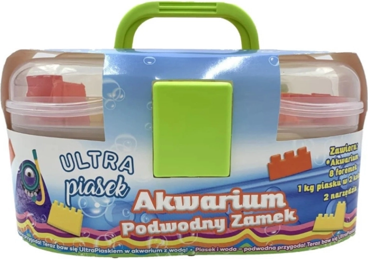 Ultra piesok – kufrík Zámok, 8 foriem a 2 nástroje, 1 kg