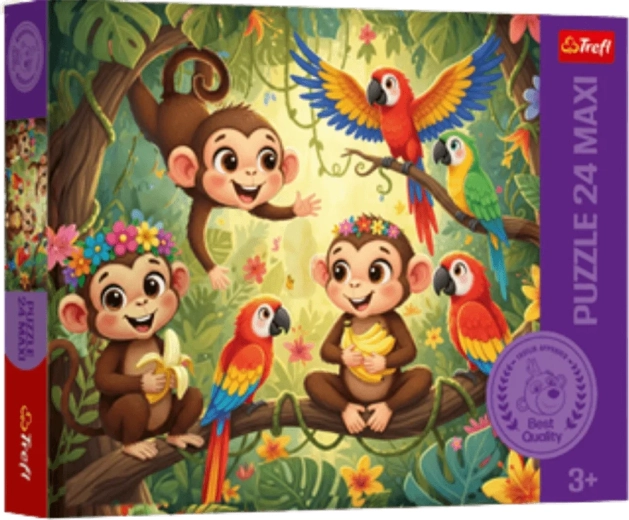 Puzzle Trefl Opičky a priatelia MAXI 24 dielikov
