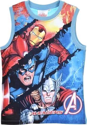 Detské tielko Avengers s motívom Iron Man, Captain America a Thor, tyrkysové