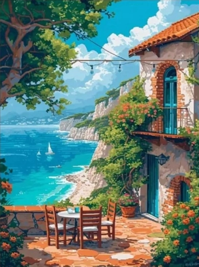 Diamantové maľovanie – výhľad na útesy 30 × 40 cm