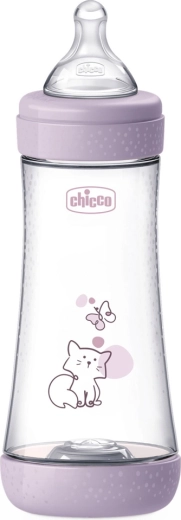 Chicco antikoliková dojčenská fľaša Perfect5 300 ml pre dievčatá, rýchly prietok 4m+