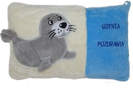Plyšový vankúšik tuleň „Gdyni pozdravuje“