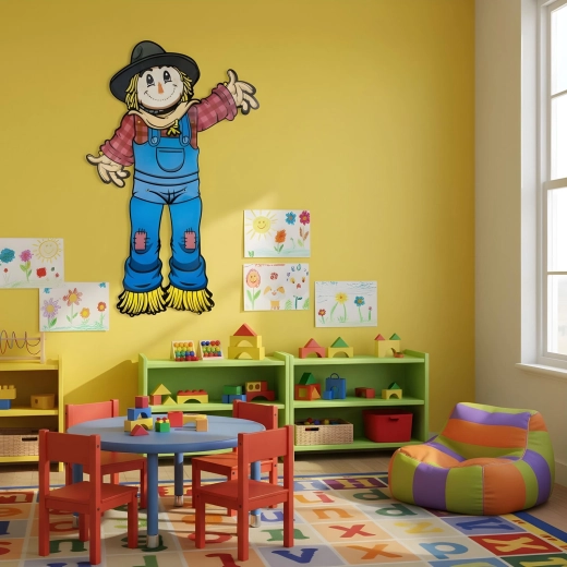 Jesenná papierová dekorácia strašiak s pohyblivými končatinami 91,4 cm