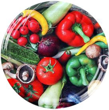 Viečka na zaváracie poháre s motívom zeleniny 66 mm, 10 ks