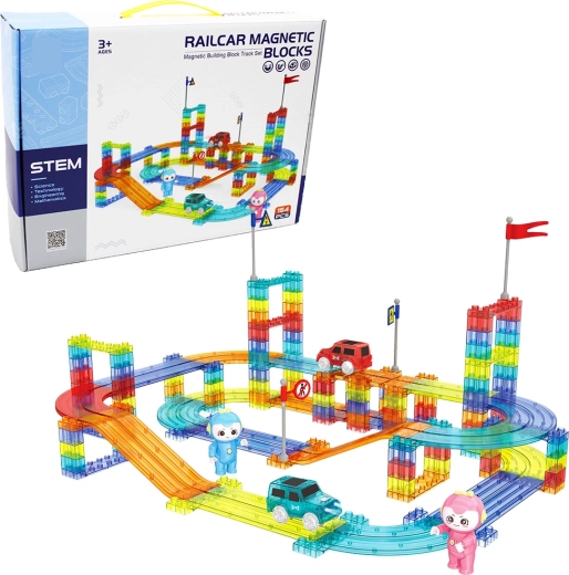 Magnetická pretekárska dráha 154 dielov s elektrickými autami