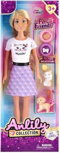 Bábika s domácimi miláčikmi a príslušenstvom 30 cm