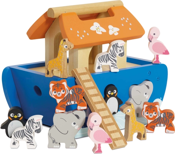 Le Toy Van Noemova archa – drevený vkladací triedič tvarov so zvieratkami
