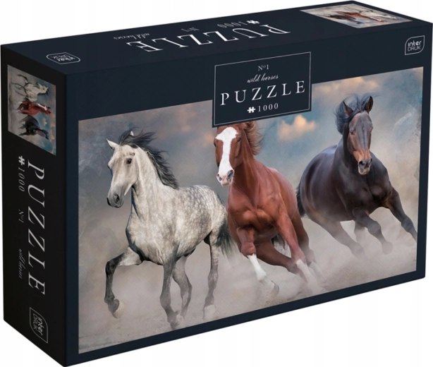 Puzzle Tri divoké kone, 1000 dielikov