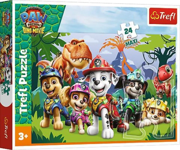 Maxi puzzle 24 dielikov Paw Patrol Dino Movie – praveké priateľstvo 60 × 40 cm