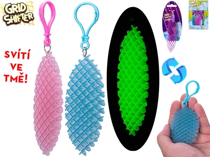 Antistresová kľúčenka Grid Shifter svietiaca v tme