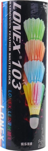 Bedmintonové košíčky s pierkami a svetlom