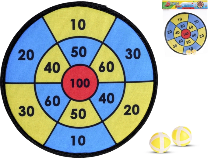 Terč na suchý zips 29 cm s 2 loptičkami