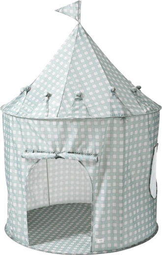 3 Sprouts detský stan recycled gingham blue