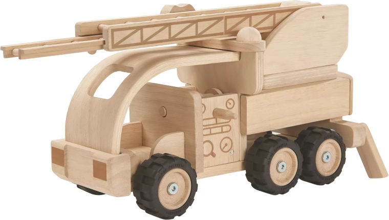 Drevené hasičské auto s rebríkom PlanToys – špeciálna edícia