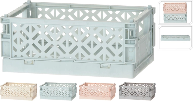 Skladacia plastová prepravka 10 × 15 × 6 cm – mix farieb