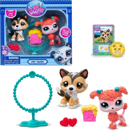 Hasbro Littlest Pet Shop Pet Pairs Jump n' Joy sada figúrok psíkov a doplnkov