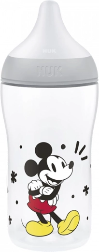 NUK Perfect Match dojčenská fľaša s kontrolou teploty Disney Mickey 260 ml sivá