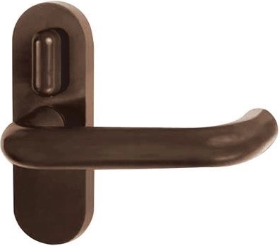 Interiérová dverná kľučka s pákou, hnedá, plast