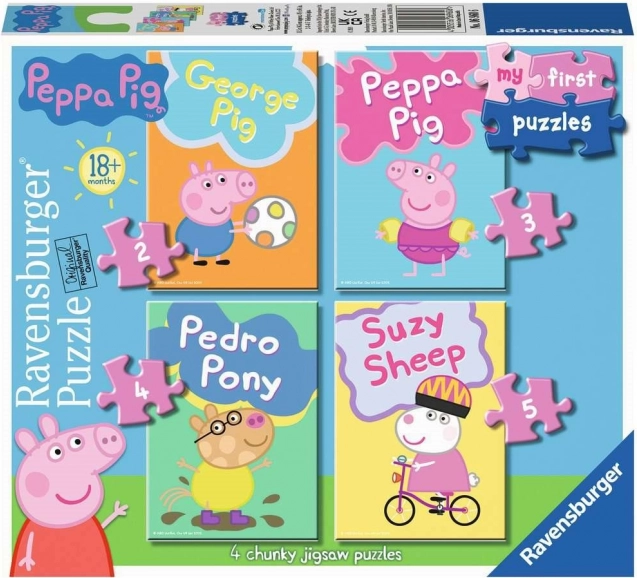 Moje prvé puzzle Peppa Pig 4v1 (2–5 dielikov) RAVENSBURGER