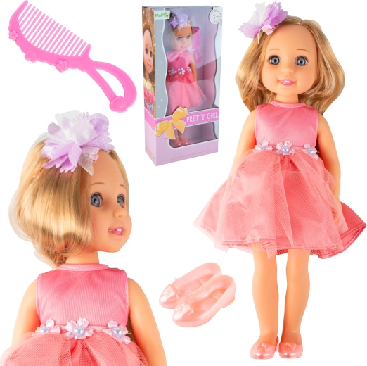 Bábika Pretty Girl v ružových šatách 36 cm