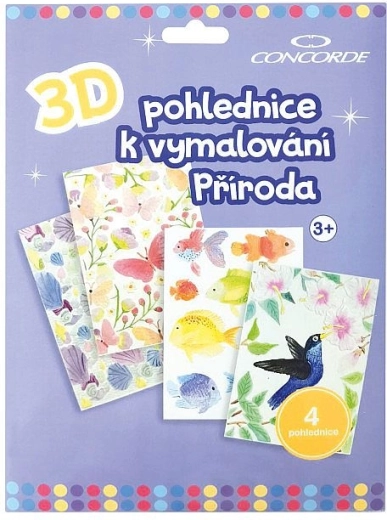 3D pohľadnice na vyfarbenie Príroda