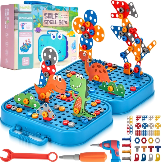 Puzzle stavebnica na skrutkovanie Dino 298 dielikov
